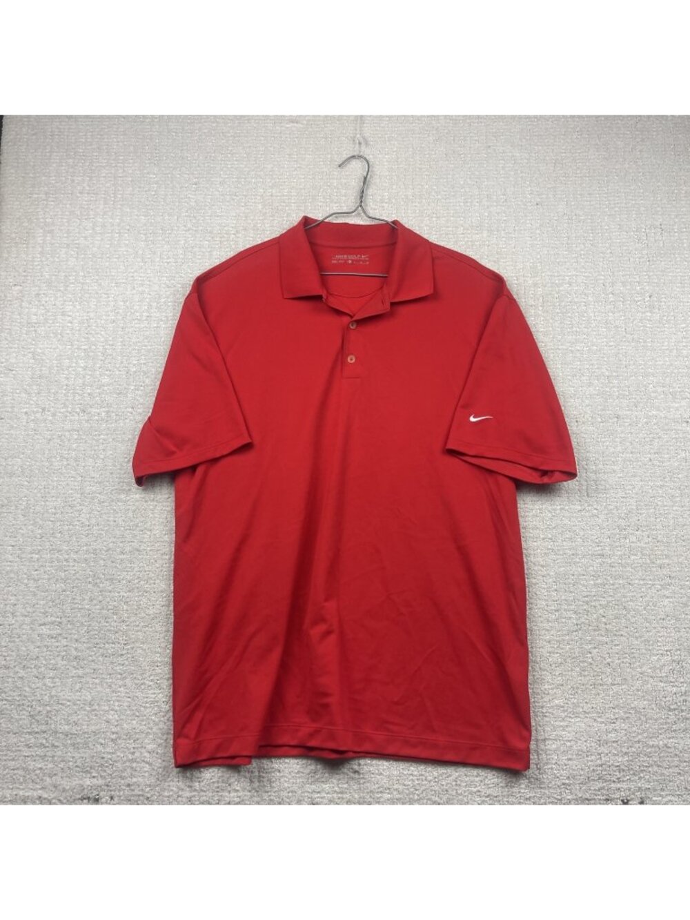 Nike Dri Fit Mens Sz XL Polo Golf Shirt Red Performance Tee Preppy Outdoor